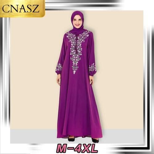 New Muslim Dress Islamic Turkey Fashion Embroidered Kimono Middle East Arab Casual Long Sleeve Dress Kaftan Moroccan Pakistan