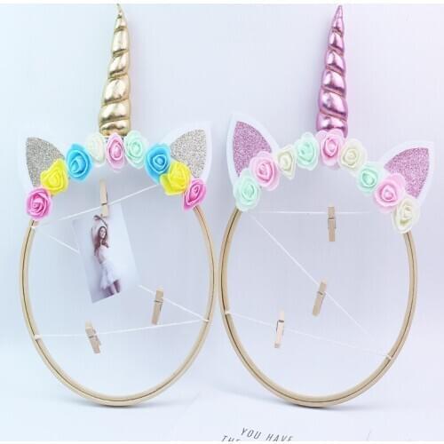 Postcard Photo Clip Hanging Wall Pendant Princess Dream Party Room Door Wood decoration props Baby Kids Birthday Christmas Gift