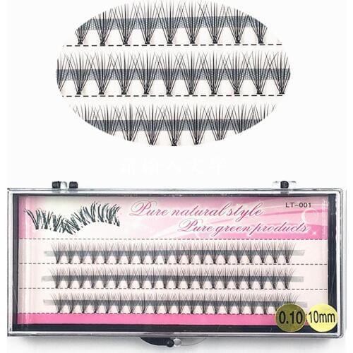 New 60Pcs 3D Handmade False Eyelashes Natural Long Thick Lashes Extension Eye Makeup