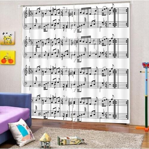 Customized size Luxury Blackout 3D Window Curtains For Living Room music curtains Blackout curtain