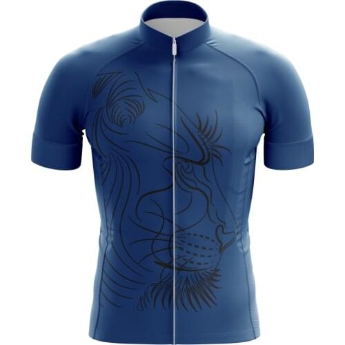 HIRBGOD Stylish Men Cycling Clothing O-Neck Sketch Tiger Head MTB Bike Jersey 2021 Outdoor Bicycle Shirt for Chile,TYZ627-01
