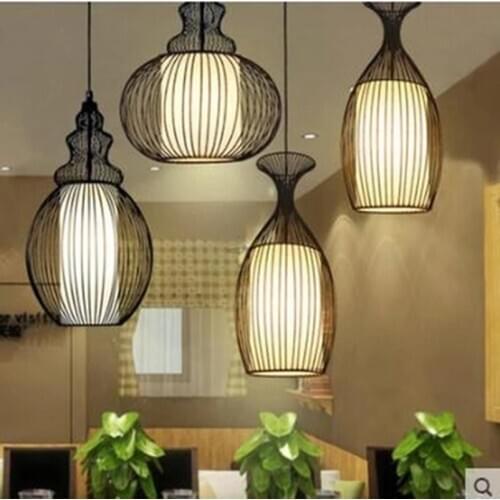 Chinese style Chinese style creative lantern Zen study dining room lamp simple modern living room gourd Pendant Lights LX102613
