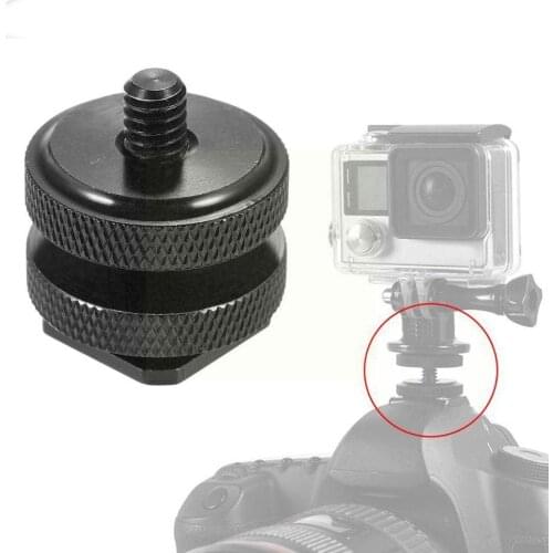 1/4 Tripod Screw to Hot Shoe Mount Adapter For DSLR Screw Accessory SLR Studio Hotshoe on D2X9