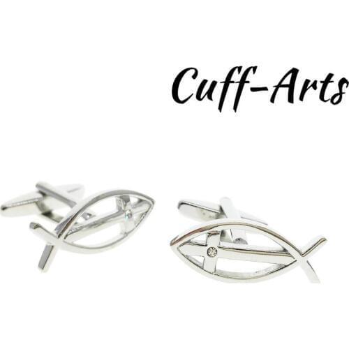 Cufflinks for Men Christian Icthus Religion Cufflinks Gifts for Men Gemelos Gemelli Spinki by Cuffarts C10465