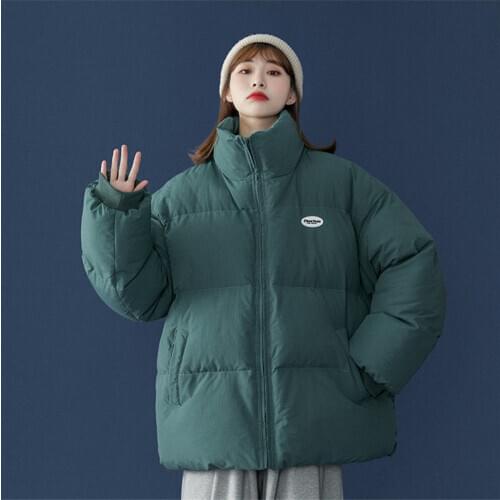 FNOCE 2020 winter new womens padded cotton jackets fashion youth streetwear long sleeve stand collar loose warm parkas coats