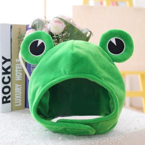 Winter hat Outdoor windproof Cute Plush Frog Hat Scarf Cap Ear Beanie Skull Headwear Novelty Party Dress up Cosplay Costume