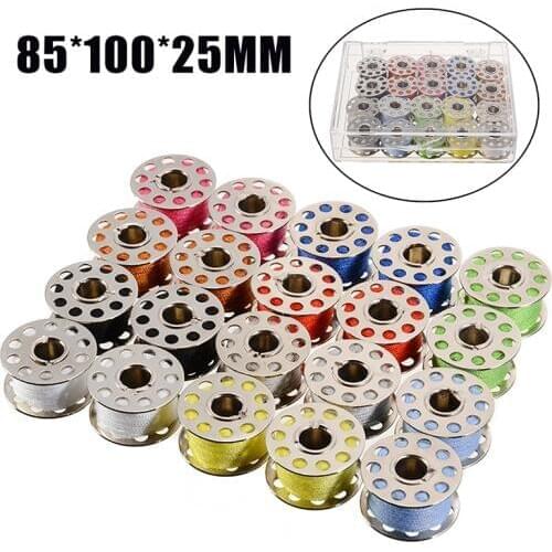 1 Box Metal Bobbins With 20 Colors Sewing Machine Thread Bobbins Spools Yarn Sewing Spool Craft Tool For Sewing Accessories