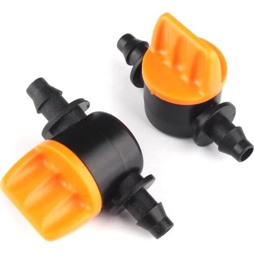 10PCS 4/7mm Micro 4/7mm Hose Garden Irrigation Barbed Water Flow Control Valve Drip Irrigation Fittings