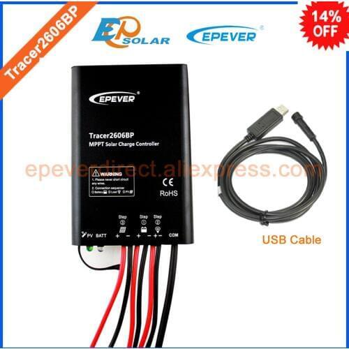 10A 10amp for 12v 130w solar panel system use mppt solar tracer Tracer2606BP controller 12v 24v with USB cable