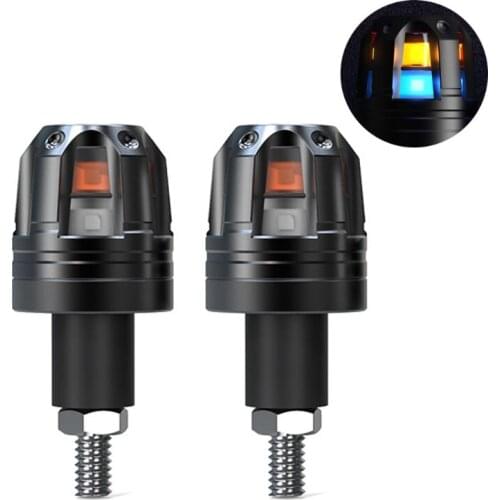 2 Pcs Motorcycle Handlebar Grip Bar End Plugs with LED Lights Expanding Locking Durable Motorbike Riding Repair Dropshipping