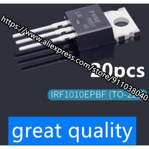 20pcs/lot MOS tube IRF1010EPBF TO-220 in-line N-channel field effect transistor 60V 81A MOSFET