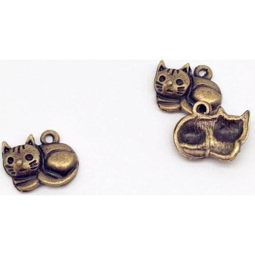 Hight quality 20 pcs cute cat charms alloy cat pendants fit DIY handmade necklace earring bracelet charms Jewelry Making