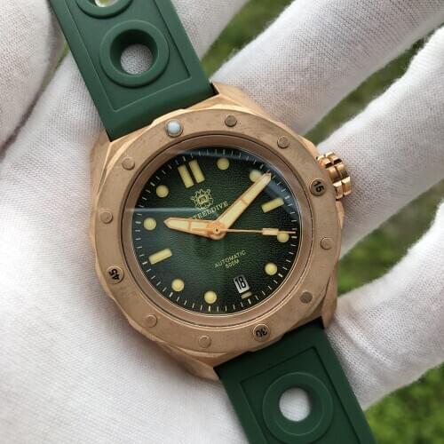 2020 New Arrival! SD1960S 46.5mm Large Case Men Bronze Dive Watch 500M Water Resistance Sapphire Glass NH35 Watch Bronze