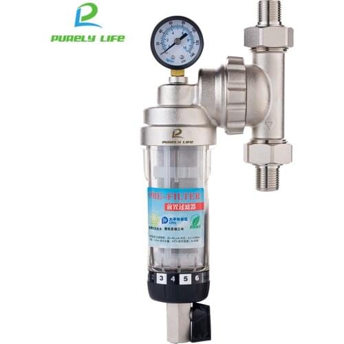 3/4" 1/2“Union water Purifier Pre-filter backwash universal installation prefilter brass nickel plated remove rust free shipping