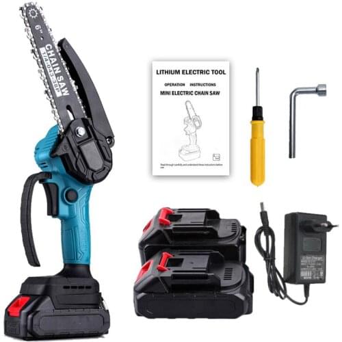 550W Mini Chainsaw 6 Inch Cordless Electric Chain Saw 24V Pruning Garden Logging Saw W/ Battery Woodworking Cutter Power Tools