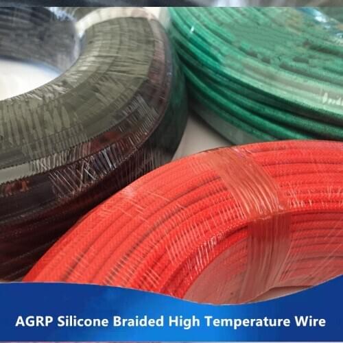 AGRP glass fiber silicon rubber braided tinned copper wire high temperature resistant wire / 200 degree YG 60245 high temperatur