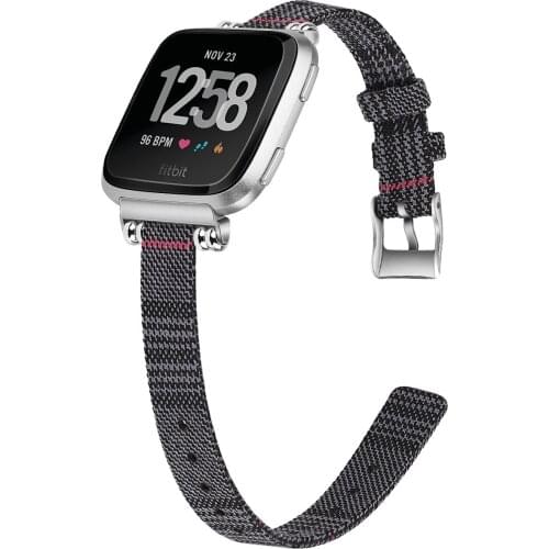 Compatible with fitbit versa 2 Bands Woven Canvas Slim Fabric Cloth Wristband Feminine Thick Thin Skinny Durable Strap WB252