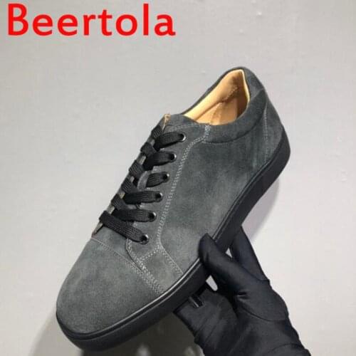 Brand Beertola Male Comfortable Loafers Men Casual Shoes Party Dress Lace-Up So Cool Shoes Men Flats Sneakers Gray Color