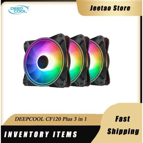 DEEPCOOL CF120 Plus 3 in 1 KIT 120mm 5V 3PIN ARGB addressable PWM silent case fan RGB computer case cooling fan with controller