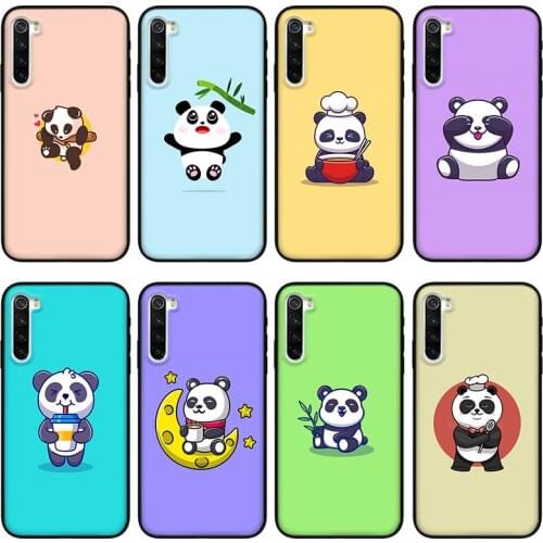 Panda pattern phone Case For Samsung Galaxy S20 A71 30s 51 10 70 20 40 20s 31 10s A7 A8 2018 black Cover