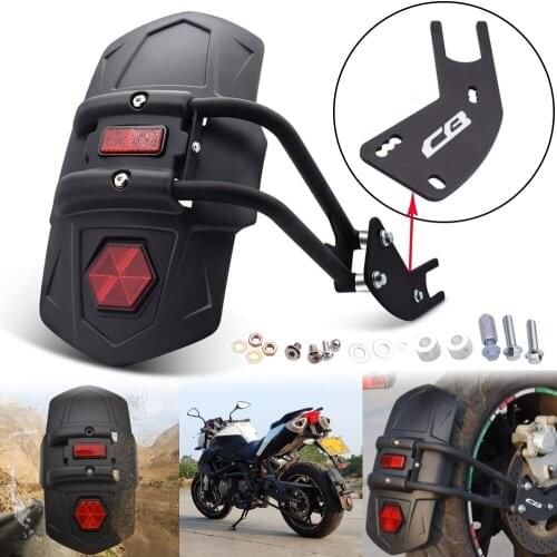 Black Mudguard Motorcycle Rear Fender Wheel Splash Guard Cover with Bracket For HONDA CB650R CB400 CB1000R CB500X CB600F CB125R