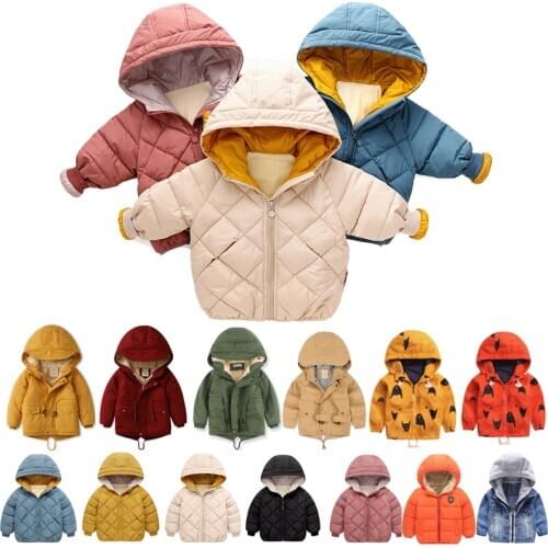 Kids Hooded Jackets Boys Girls Winter 2020 Snowsuit Outerwear 2020 Baby Boy Zipper Cotton Jacket For Kids Coats