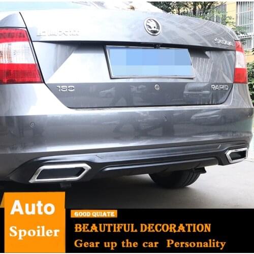 For Skoda Rapid Rear Bumper Diffuser Bumpers Protector For 2013/14/15/16/17/2018 Rapid Body kit bumper rear lip rear spoiler ABS