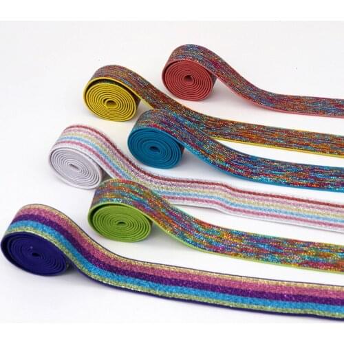 2.5cm Rubber Elastic Band 25mm Stripe Lattice Elastic Ribbon For Headwear Clothing Bags Trousers DIY Sewing Accessories 1M