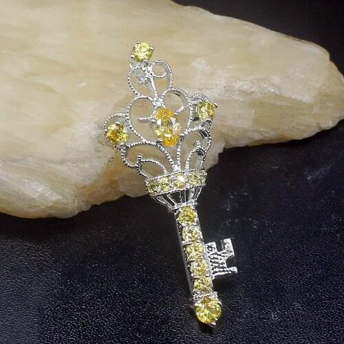 Gemstonefactory Jewelry Big Promotion 925 Silver Rare Stylish Yellow Citrine Women Ladies Mom Gifts Necklace Pendant 20213597