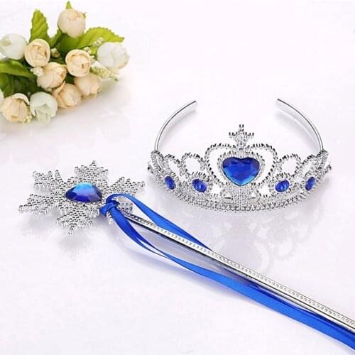 Frozen Romance Princess Fairies Accessories Set Crown&Ribbon Stick For Gift-MG69