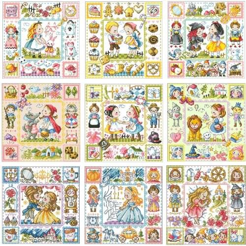 Fairy tales patterns Counted Cross Stitch 11CT 14CT DIY Chinese Cross Stitch Kits Embroidery Needlework Sets