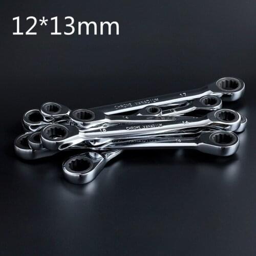 12*13mm One-way Double Headed Ratchet Wrench High Quality CR-V 72 Teech Universal Ratchet Handle Wrench Hand Tools for Car