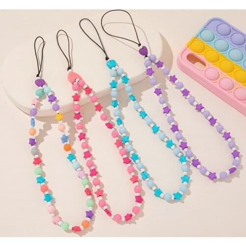 Fashion Mobile Strap Bracelet Phone Charm Beads Phone Chain 2021 Telephone Jewelry Mobile Phone Anti-Lost Lanyard For Women