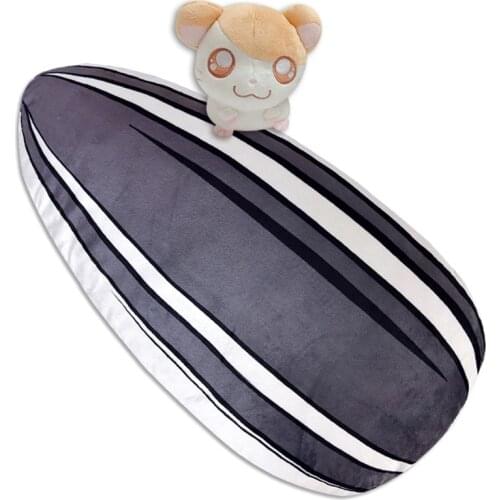New Cute Japan Anime Hamtaro Bijou Hamster With Melon Seeds Big Plush Toy 58cm Stuffed Pillow Cushion Kids Dolls Children Gifts