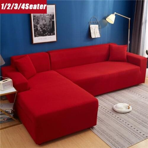 Solid Stretch Elastic Sofa Cover Detachable Fully Wrapped Seat Cover Sofa L-shaped Couch of Sofa Sofa Covers for Living Room