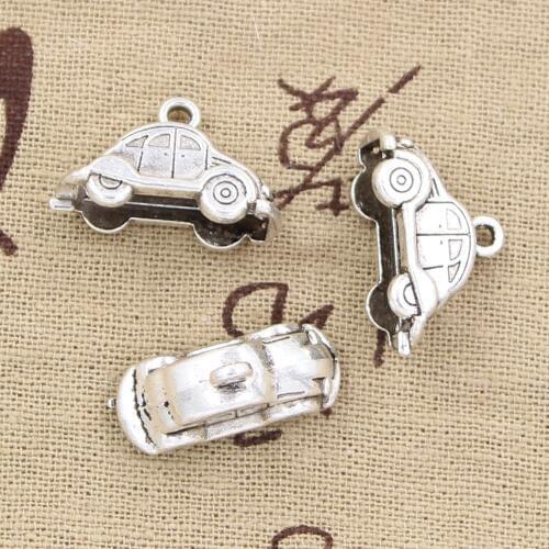 10pcs Charms 3D Car 23x15mm Handmade Craft Pendant Making fit,Vintage Tibetan Bronze Silver color,DIY For Bracelet Necklace