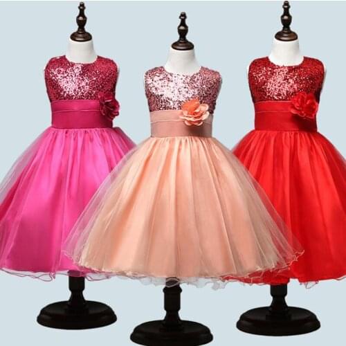 3-14Years Girls Sequin Party Dress Vestido De Fiesta De Boda Baby Girls Dresses Vestidos Wedding Dress Kids Tutu Dress