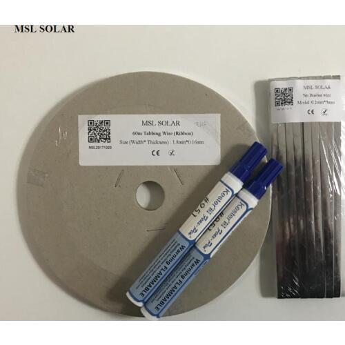 ALLMEJORES 200Feet Solar cell Tabbing wire + 15feet Busbar wire +2pcs flux pen .Tin-plate Copper strip for diy solar panel