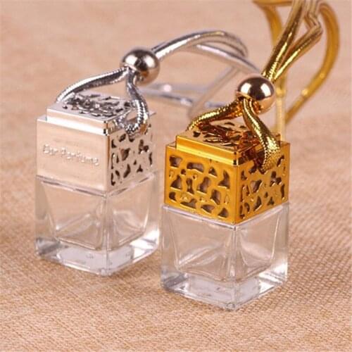 Empty Glass Bottle Essential Oils Diffuser Rearview Mirror Ornament Car Hanging Fragrance Air Freshener Car Styling Decorations