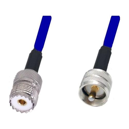 Blue UHF Male To UHF PL259 Female Connector RG401 Coaxial RF Adapter Jumper Cable 50ohm