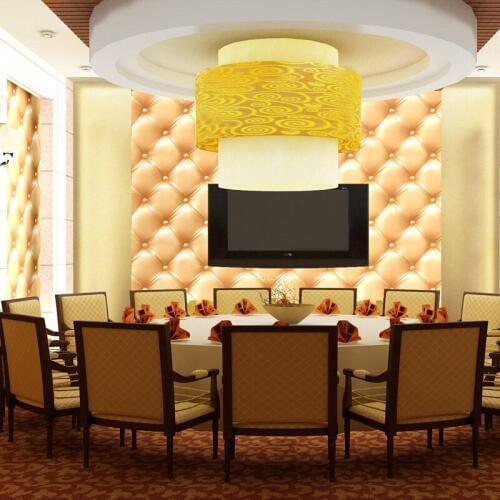 Modern Geometric Wall Papers Home Decor Vinyl PVC 3 D Leather Wrapped Background Wallpaper for Walls papel de parede