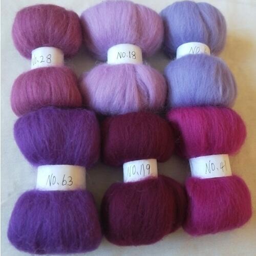 Wfpfbec purple 6 Colors Wool Fibre Roving Sewing For Needle Felting Doll Needlework Raw Wool Crafts 10g