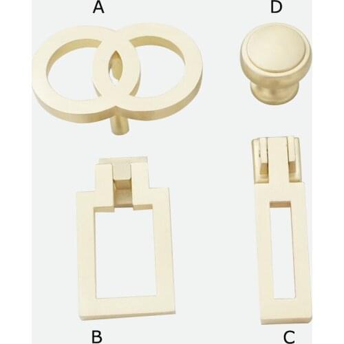 1.1'' Brass Dresser Knobs Pulls Drawer Knob Pull Handles Knobs Drop Pulls Brushed Gold Cabinet Door Handle Knobs Hardware