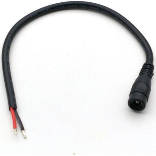 10PCS 2.1mm/2.5MM x 5.5mm Female DC Power Plug Socket 18AWG CABLE 27cm