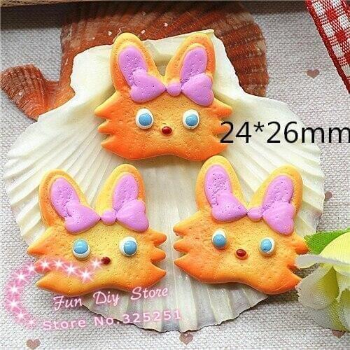 20pcs/lot 24*26mm Cartoon Resin flat back Cat Biscuit Decoration Cabochon|Scrapbook Embellishments Miniatures
