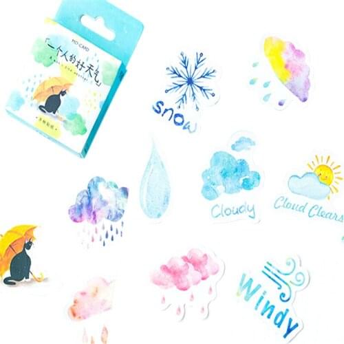 20packs/lot Cloud Rainy Sun Weather Planner Paper Scrapbooking Stickers DIY Photo Albums Calendar School Office
