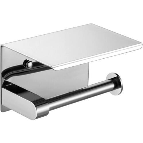 2021 New 304 Stainless Steel Toilet Paper Holder Bathroom Towel Rack Tissue Phone Shelf