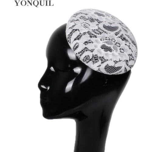 3 Style As Picture Round Sinamay With Lace Fascinator Bases DIY For Women Wedding Millinery Mini Pillbox Hats Hair Accessories