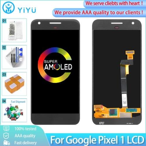 5.0" AMOLED For HTC Google Pixel LCD Display Touch Screen Digitizer Assembly Replacement No dead pixels For Google Pixel 1 LCD