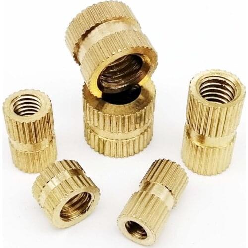 5/25pcs M2 M2.5 M3 M4 M5 M6 M8 M10 Solid Brass Copper Injection Molding Knurl Thread Insert Nut Nutsert Embedded Nut Double Pass